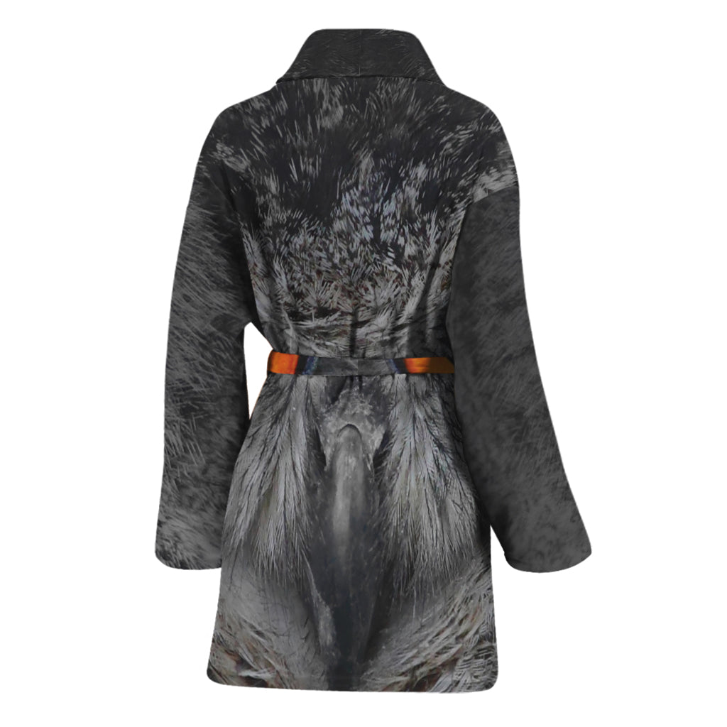 Owl Eyes Print Women's Bathrobe