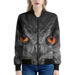 Owl Eyes Print Women's Bomber Jacket