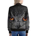 Owl Eyes Print Women's Bomber Jacket