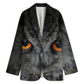 Owl Eyes Print Women's Cotton Blazer