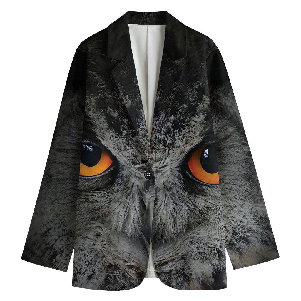 Owl Eyes Print Women's Cotton Blazer