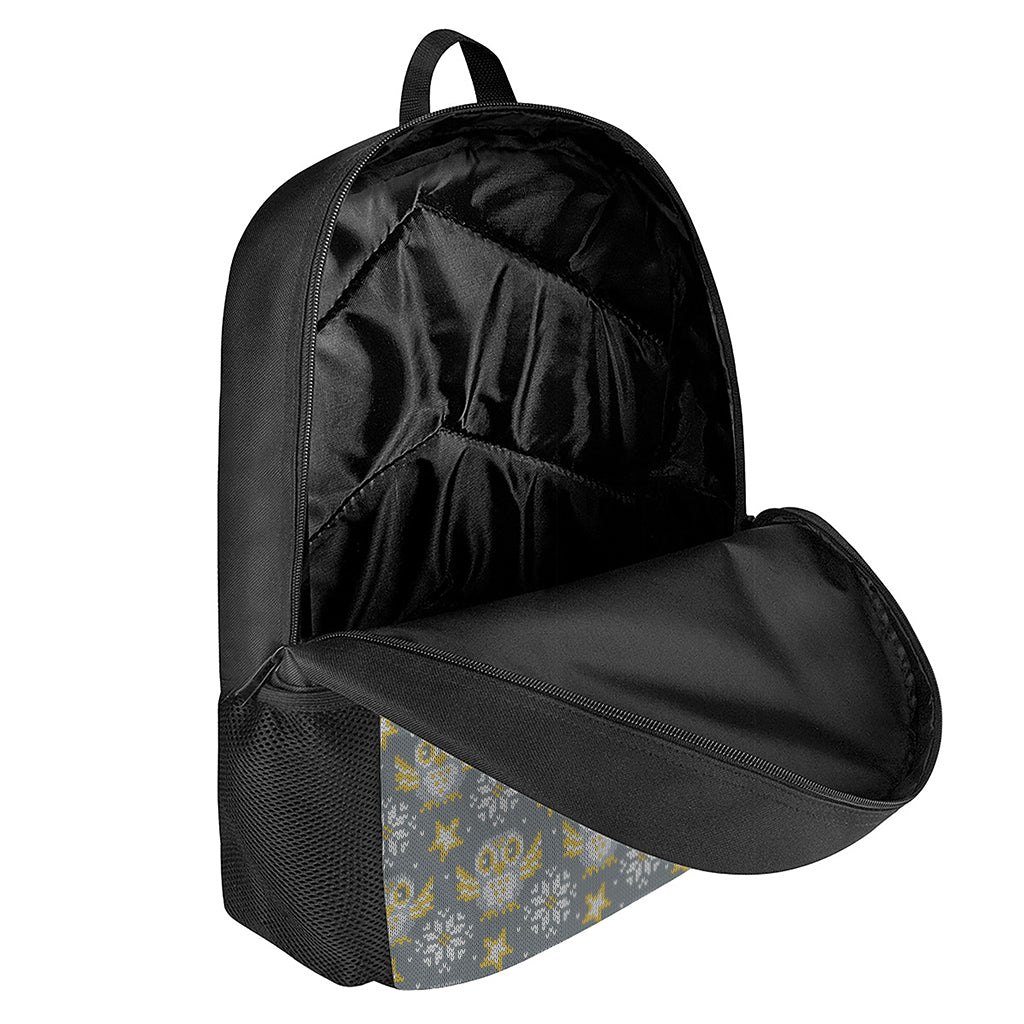 Owl Knitted Pattern Print 17 Inch Backpack