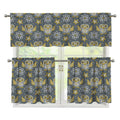 Owl Knitted Pattern Print 3 Piece Kitchen Curtains