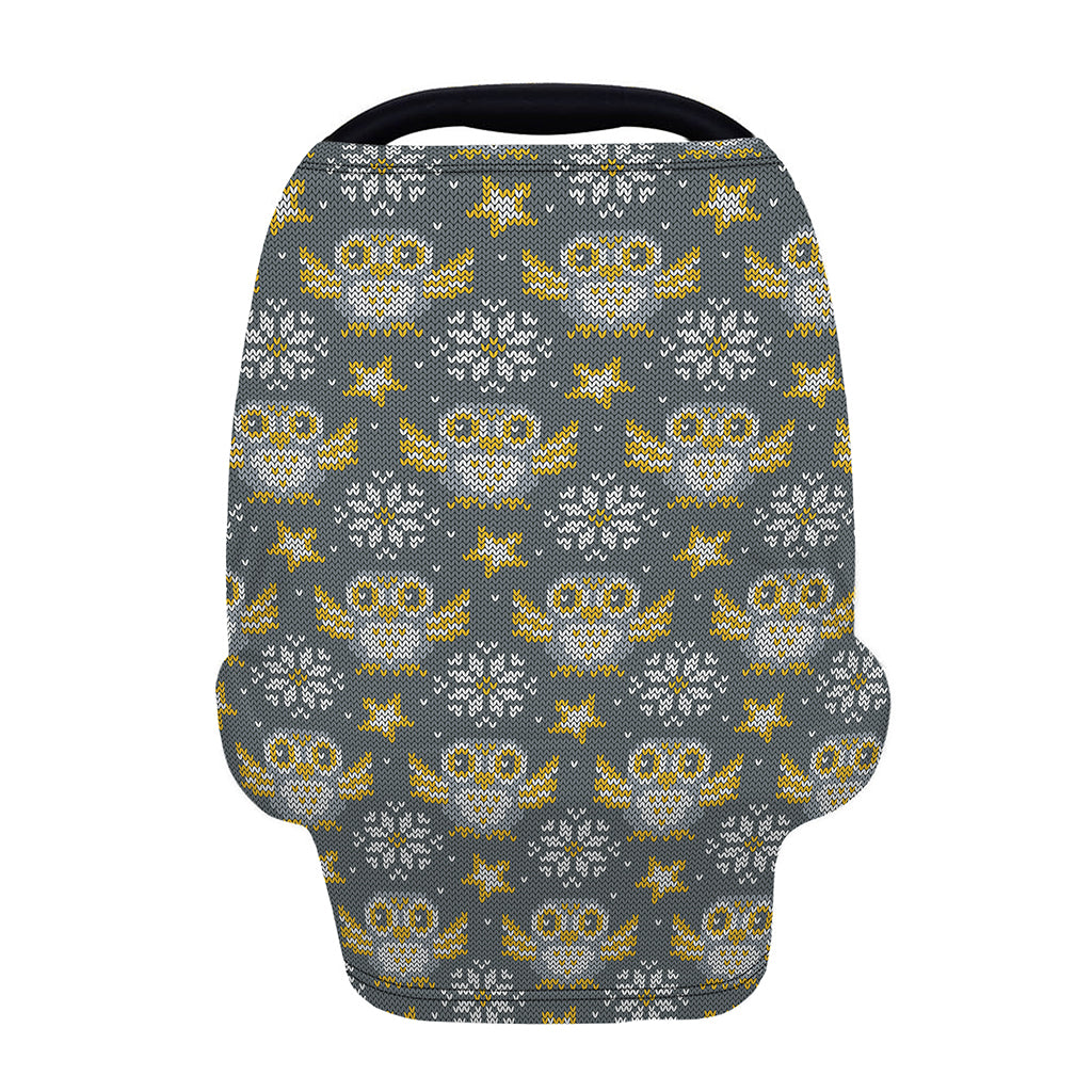 Owl Knitted Pattern Print Baby Seat Cover