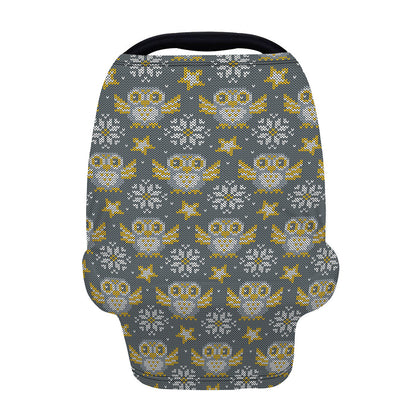 Owl Knitted Pattern Print Baby Seat Cover