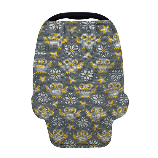 Owl Knitted Pattern Print Baby Seat Cover