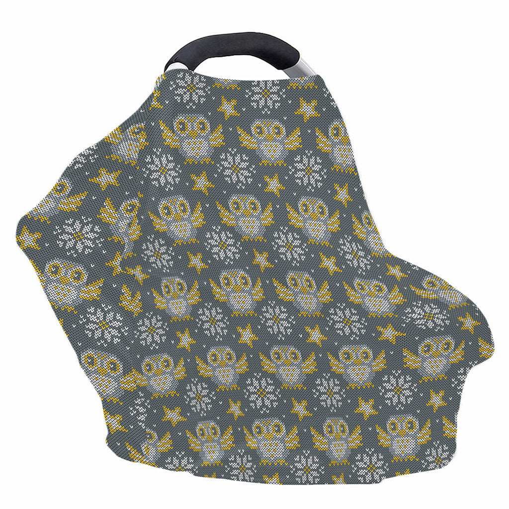 Owl Knitted Pattern Print Baby Seat Cover