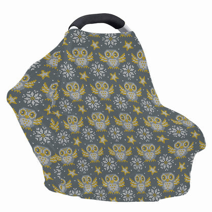Owl Knitted Pattern Print Baby Seat Cover