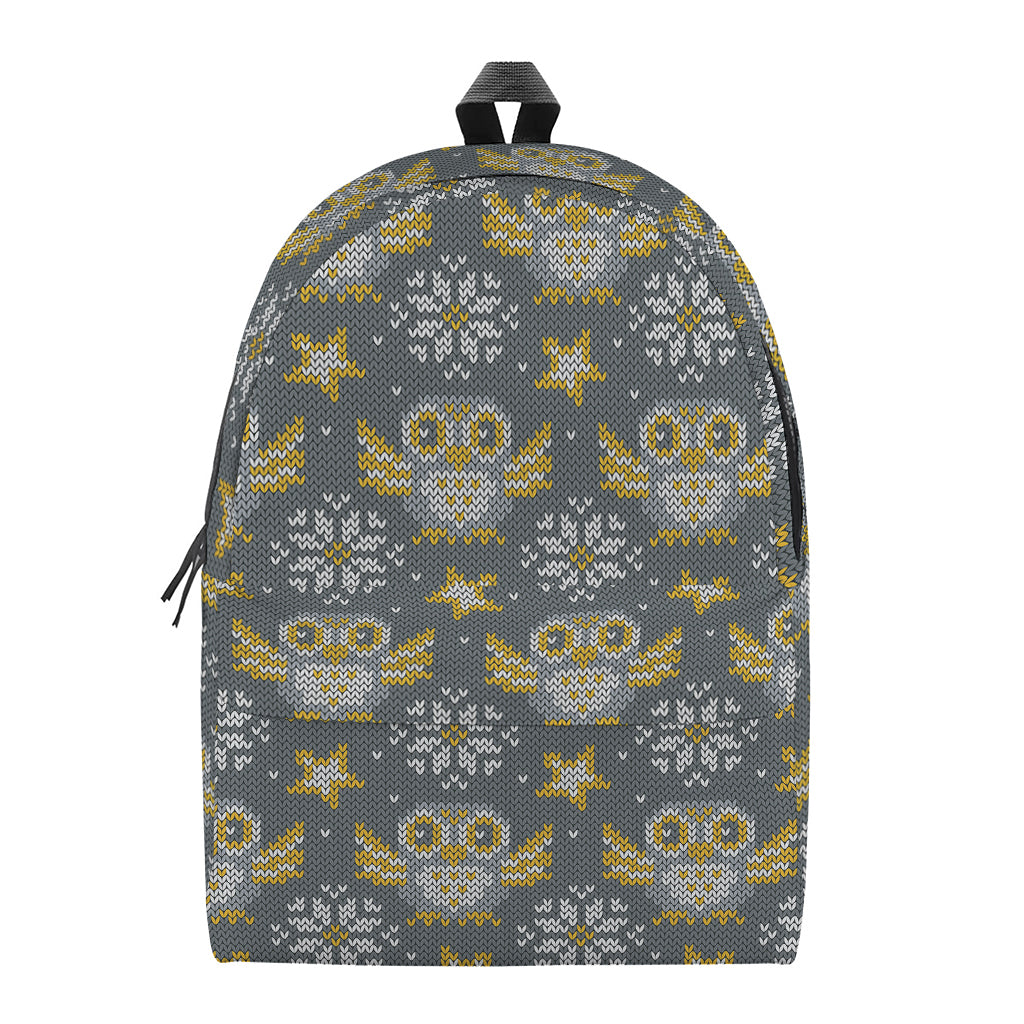 Owl Knitted Pattern Print Backpack