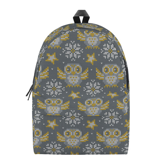 Owl Knitted Pattern Print Backpack