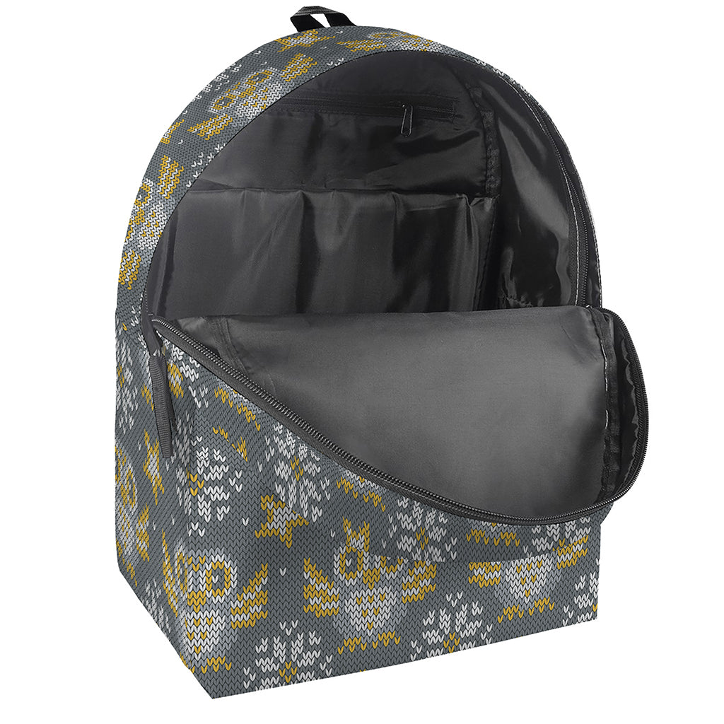 Owl Knitted Pattern Print Backpack