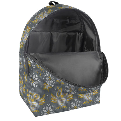 Owl Knitted Pattern Print Backpack