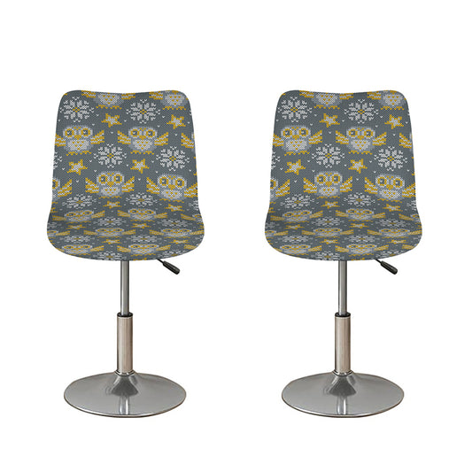 Owl Knitted Pattern Print Bar Stool Covers