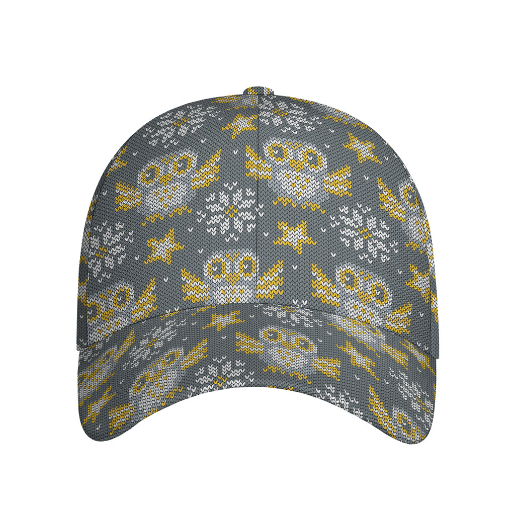 Owl Knitted Pattern Print Baseball Cap
