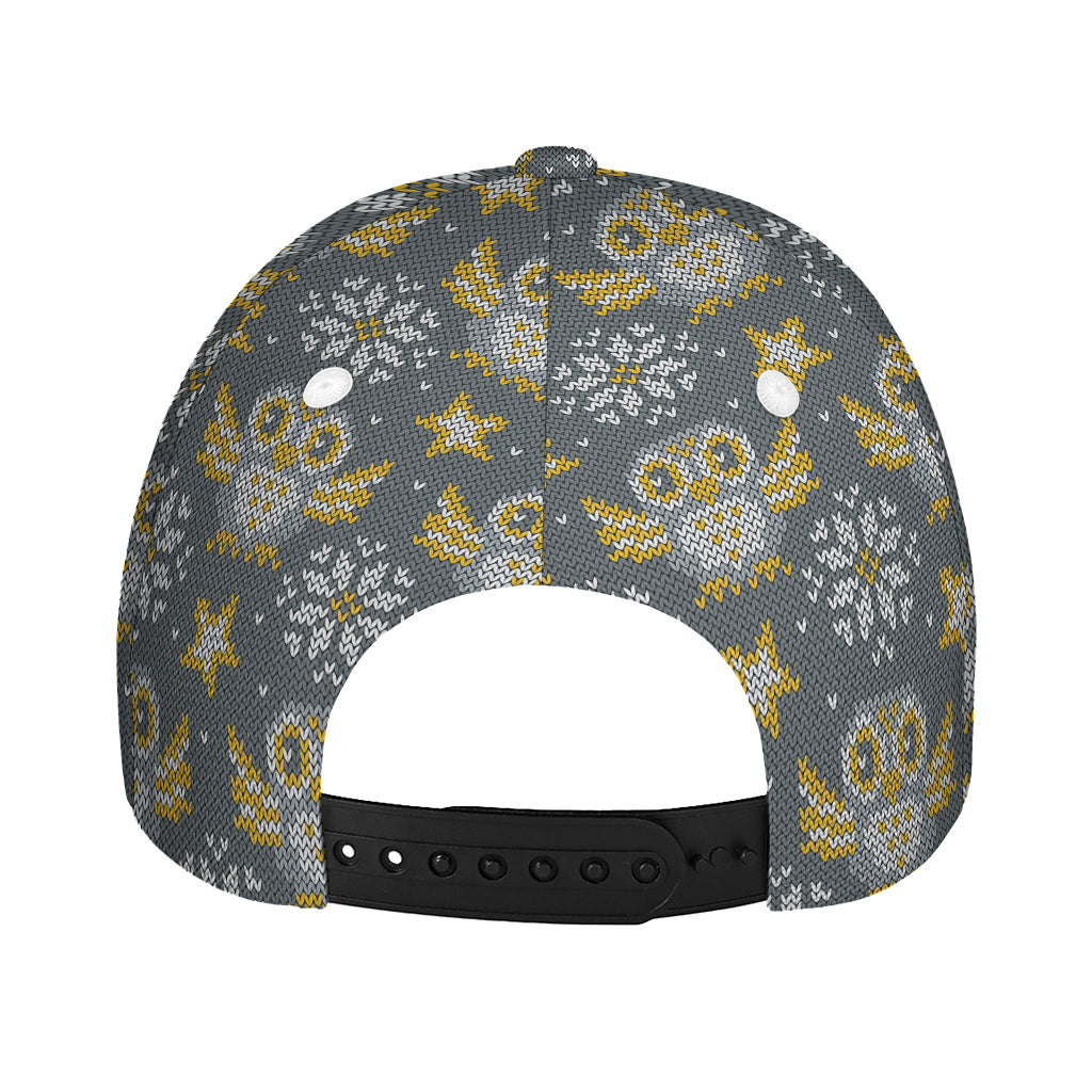 Owl Knitted Pattern Print Baseball Cap