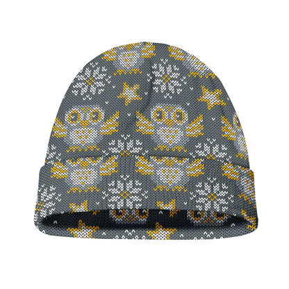 Owl Knitted Pattern Print Beanie