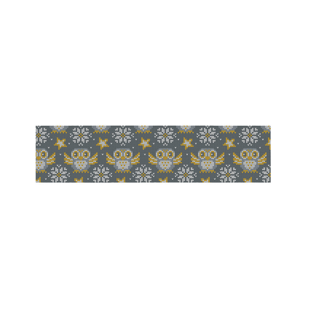Owl Knitted Pattern Print Bed Runner