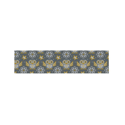 Owl Knitted Pattern Print Bed Runner