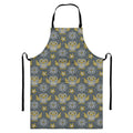 Owl Knitted Pattern Print Bib Apron With Pocket