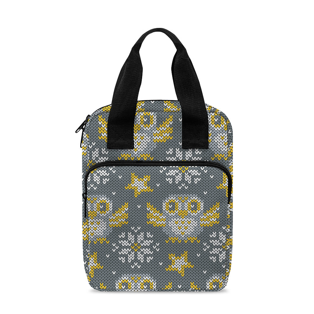 Owl Knitted Pattern Print Bible Tote Bag