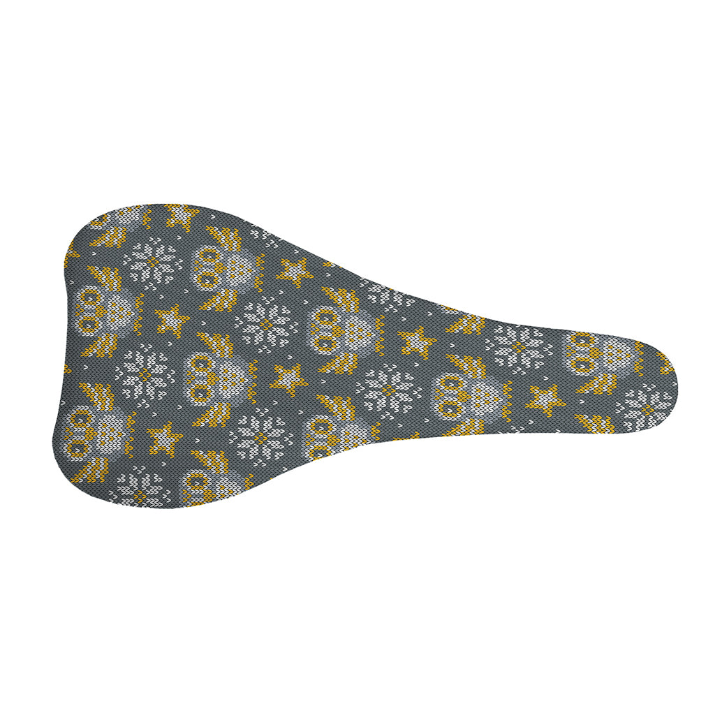 Owl Knitted Pattern Print Bicycle Seat Cover