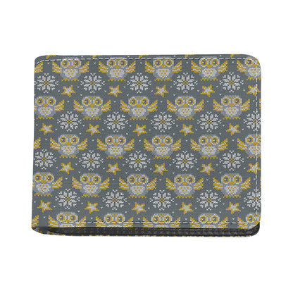 Owl Knitted Pattern Print Bifold Wallet