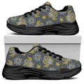 Owl Knitted Pattern Print Black Chunky Shoes