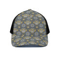 Owl Knitted Pattern Print Black Mesh Trucker Hat