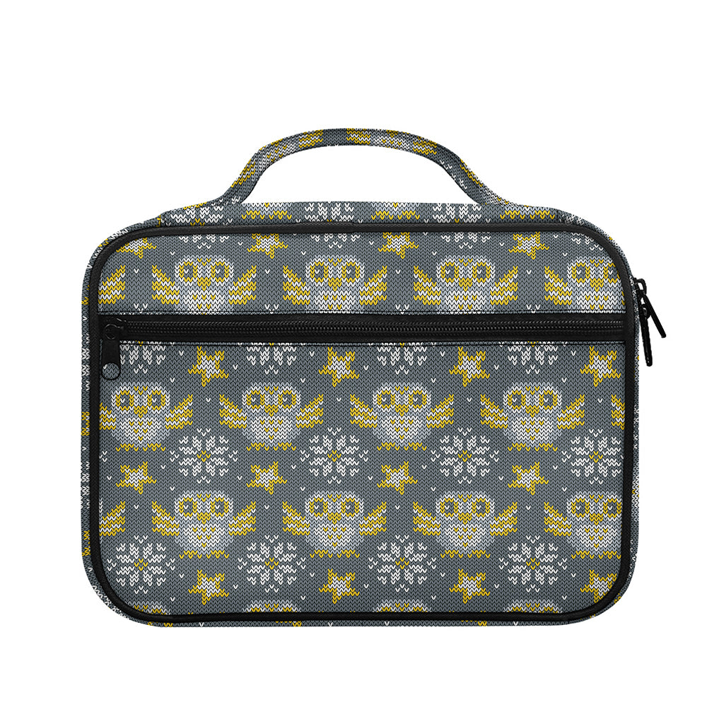 Owl Knitted Pattern Print Briefcase Bible Bag