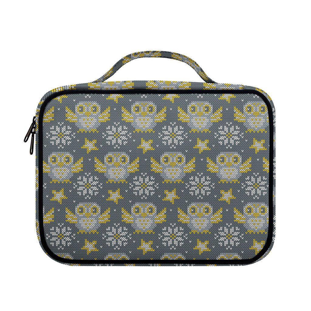 Owl Knitted Pattern Print Briefcase Bible Bag