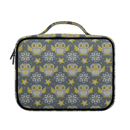 Owl Knitted Pattern Print Briefcase Bible Bag