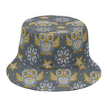 Owl Knitted Pattern Print Bucket Hat