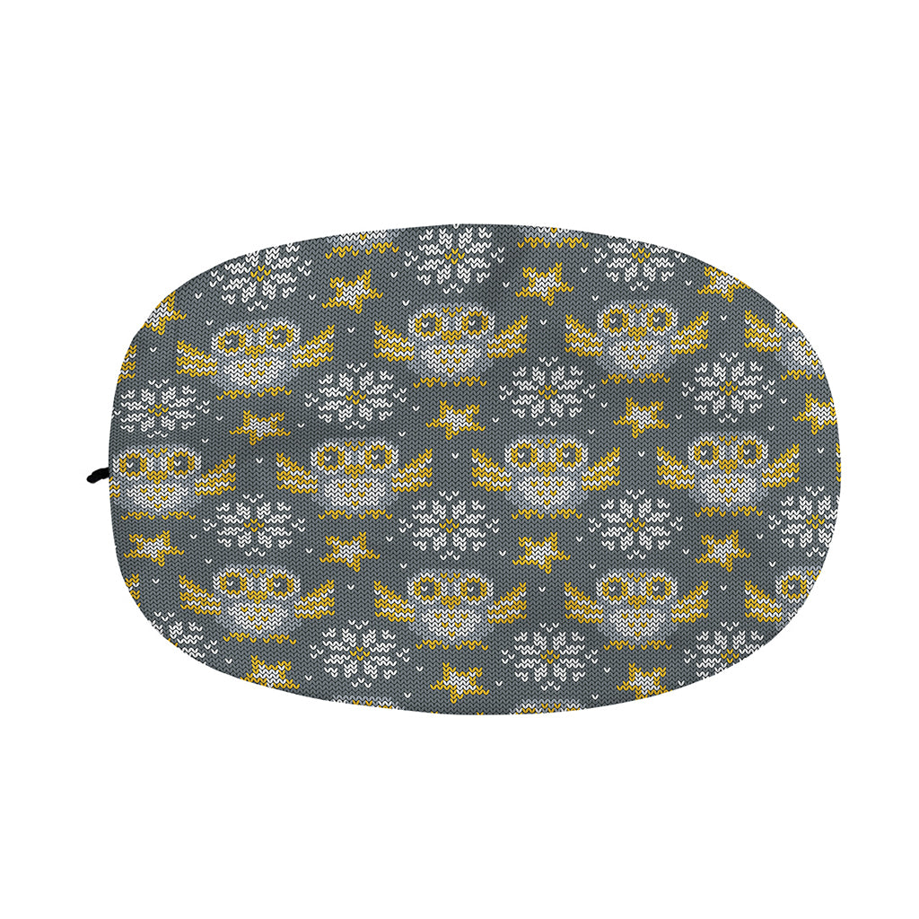 Owl Knitted Pattern Print Car Side Mirror Covers
