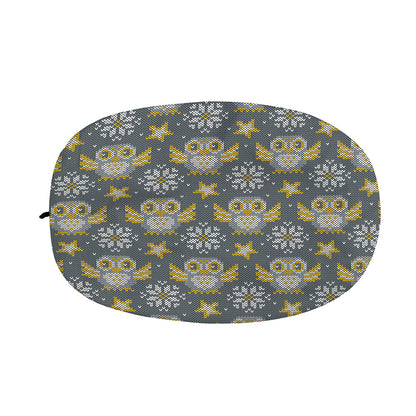 Owl Knitted Pattern Print Car Side Mirror Covers