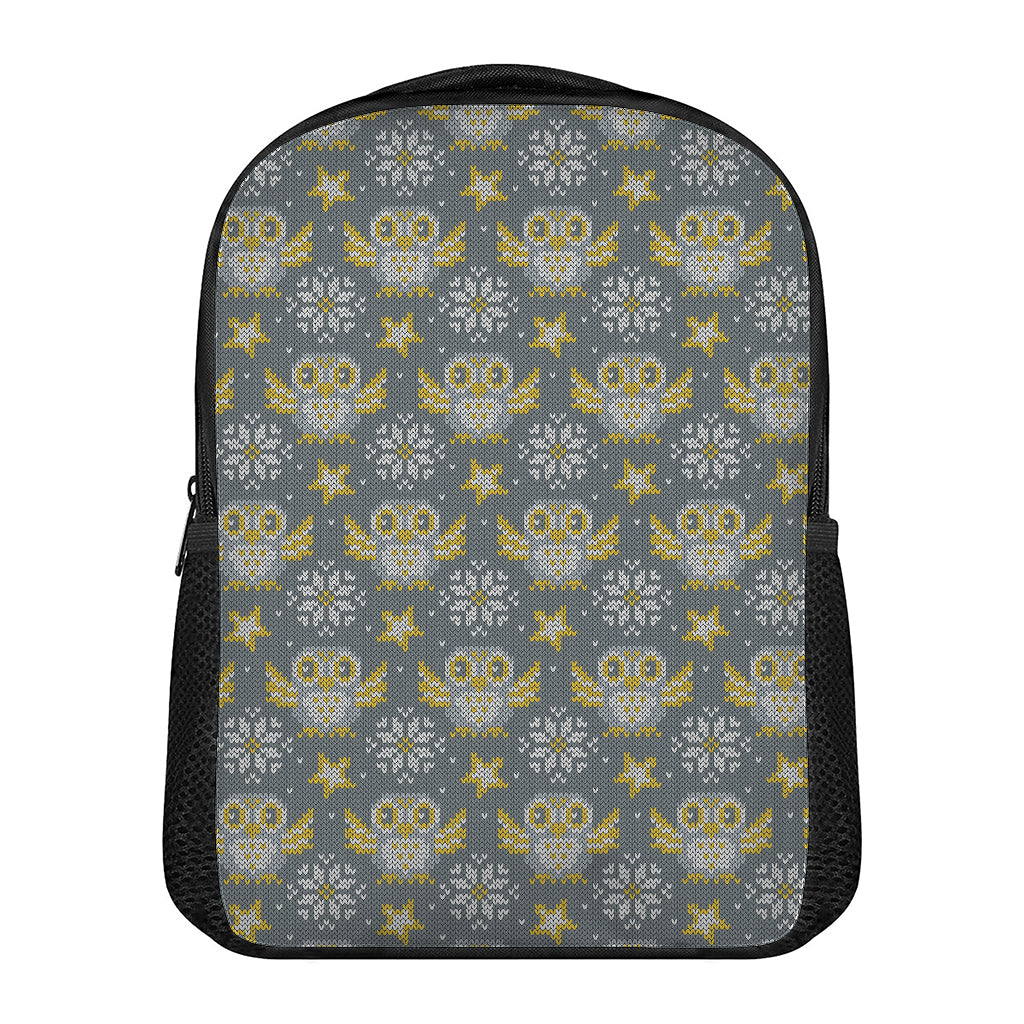 Owl Knitted Pattern Print Casual Backpack