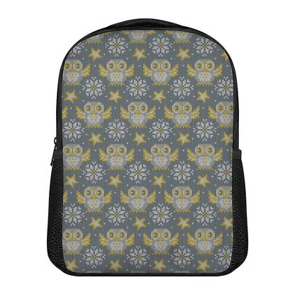 Owl Knitted Pattern Print Casual Backpack