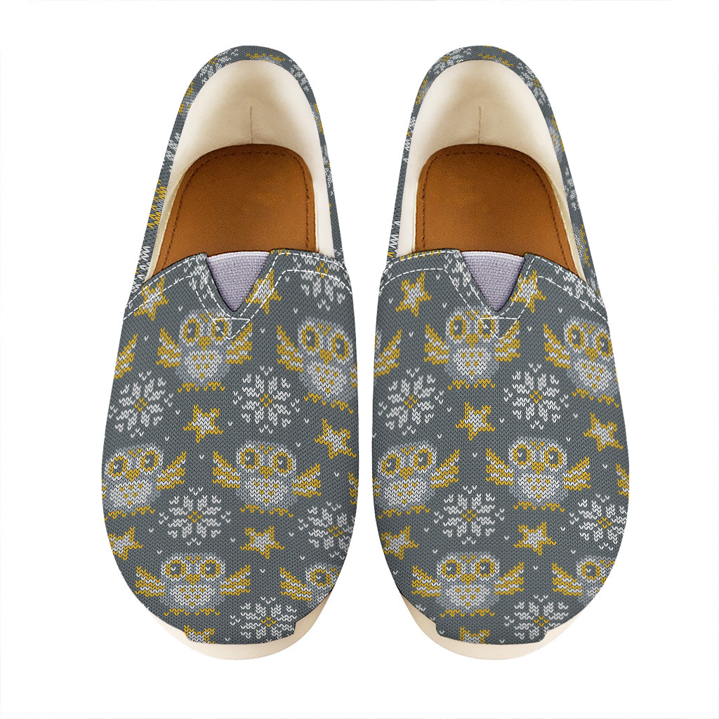 Owl Knitted Pattern Print Casual Shoes