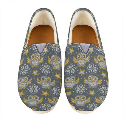 Owl Knitted Pattern Print Casual Shoes