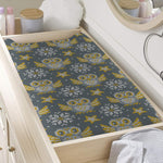 Owl Knitted Pattern Print Changing Pad Cover