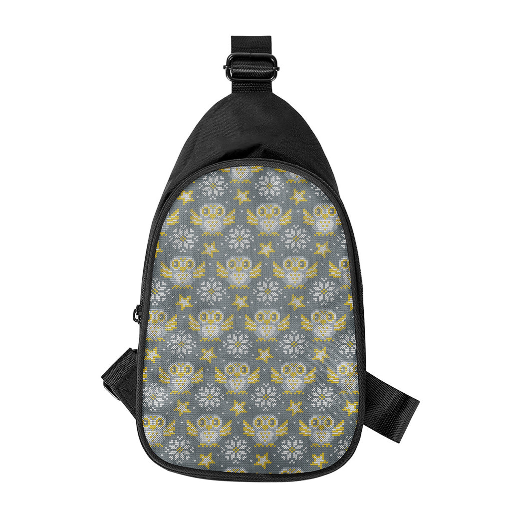 Owl Knitted Pattern Print Chest Bag