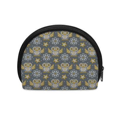 Owl Knitted Pattern Print Coin Purse