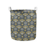 Owl Knitted Pattern Print Collapsible Laundry Basket