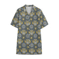 Owl Knitted Pattern Print Cotton Hawaiian Shirt