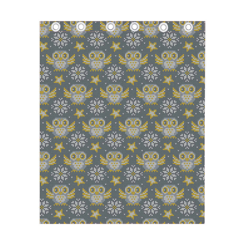 Owl Knitted Pattern Print Curtain