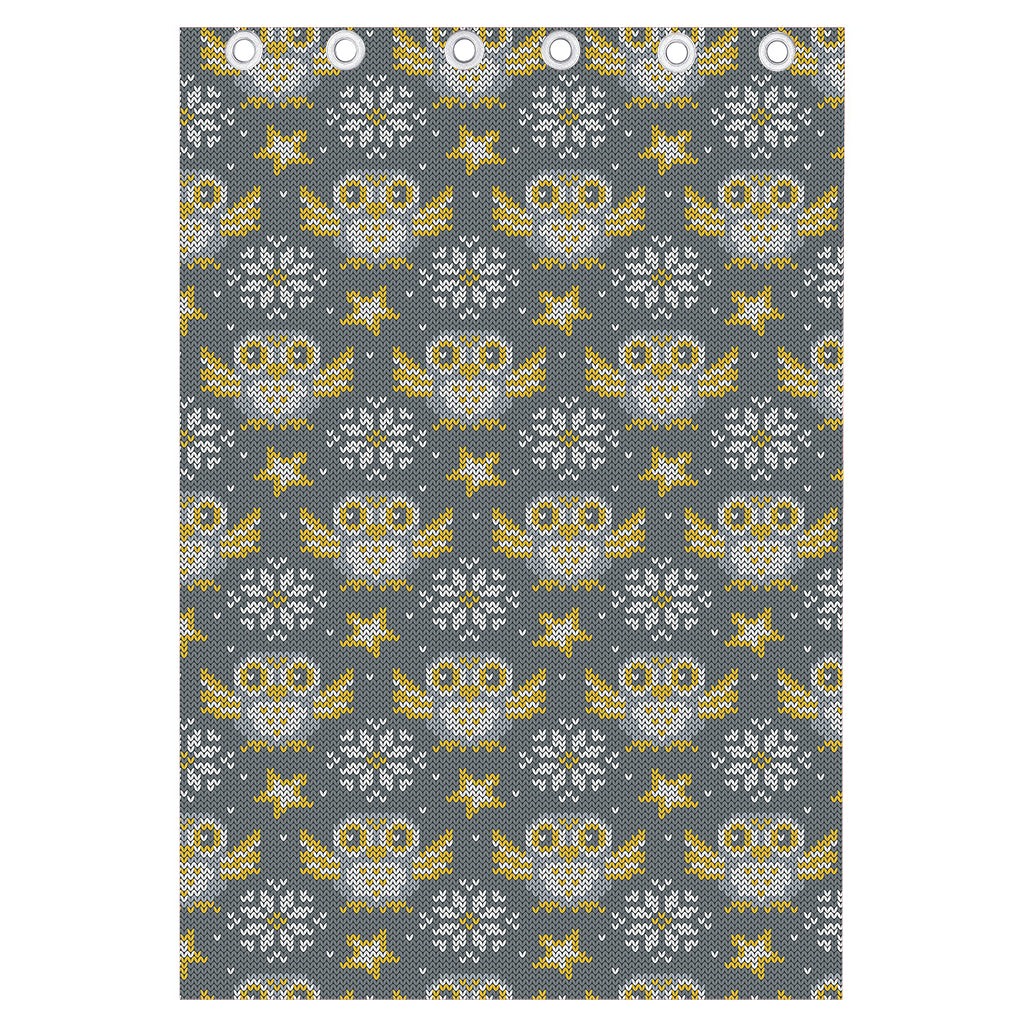 Owl Knitted Pattern Print Curtain