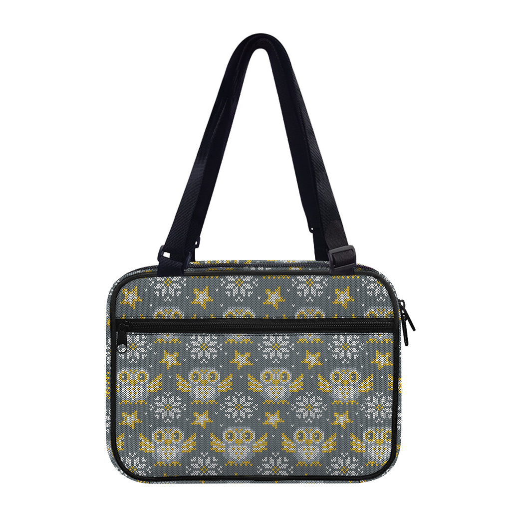 Owl Knitted Pattern Print Double Strap Bible Bag