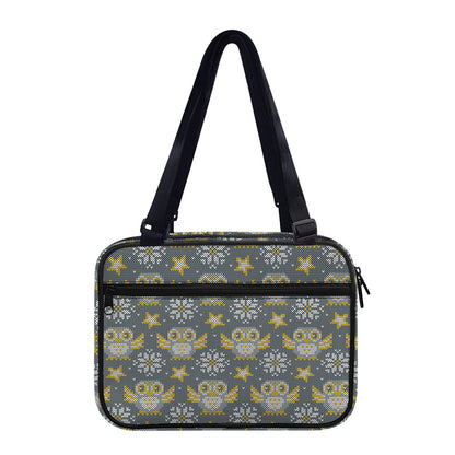 Owl Knitted Pattern Print Double Strap Bible Bag