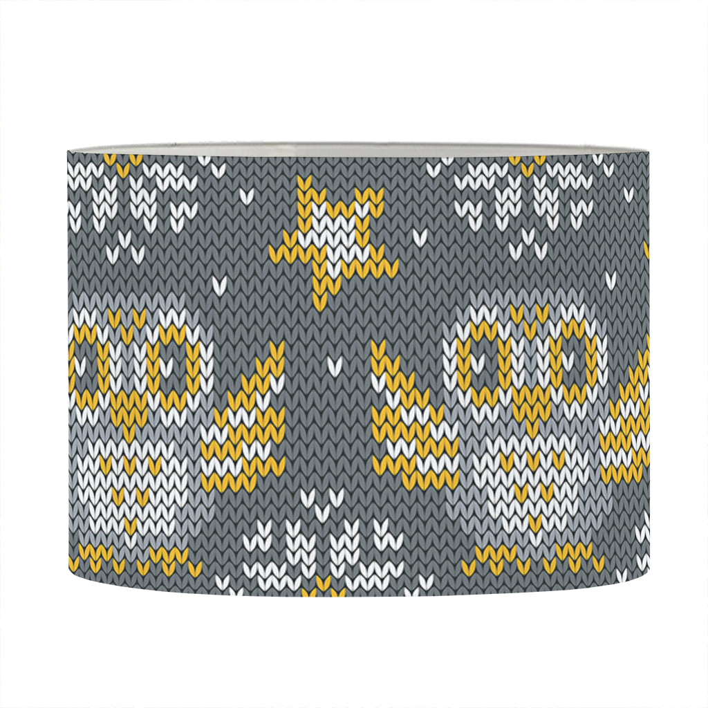 Owl Knitted Pattern Print Drum Lamp Shade