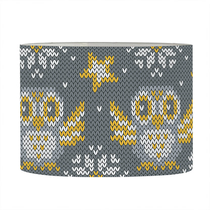 Owl Knitted Pattern Print Drum Lamp Shade