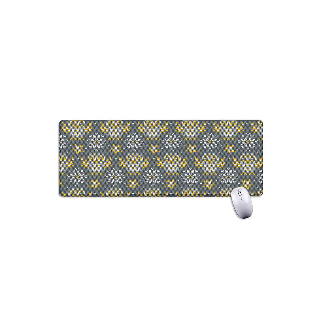 Owl Knitted Pattern Print Extended Mouse Pad